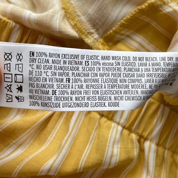 FOREVER 21 Womens Yellow Cream Striped Knotted Jumpsuit NEW Wide-Leg Sz Small S - Picture 12 of 12